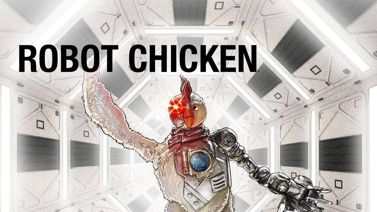 Robot Chicken, glowing red eyes, mechanical arms, HD Desktop Wallpaper