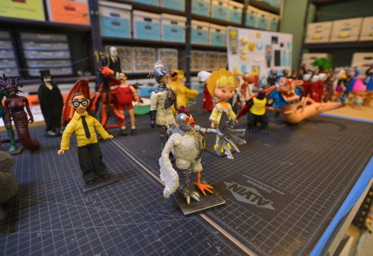 Robot Chicken, handmade figurines, gridded cutting mat, HD Desktop Wallpaper
