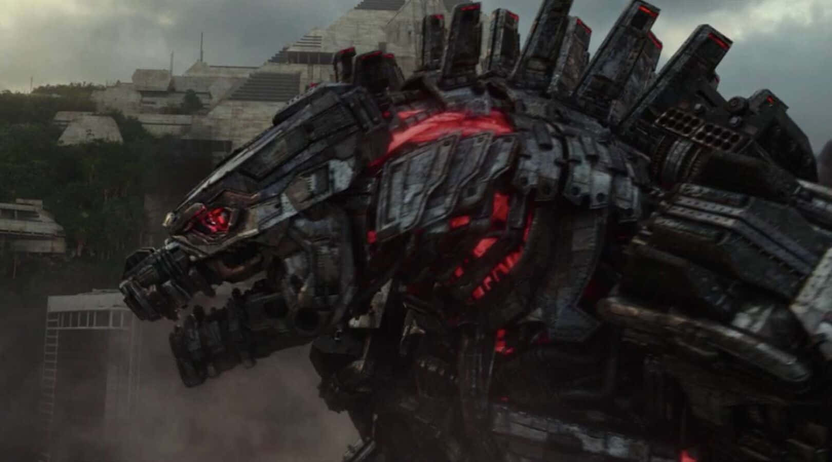 Robot Godzilla, glowing red eyes, internal lights, HD Desktop Wallpaper