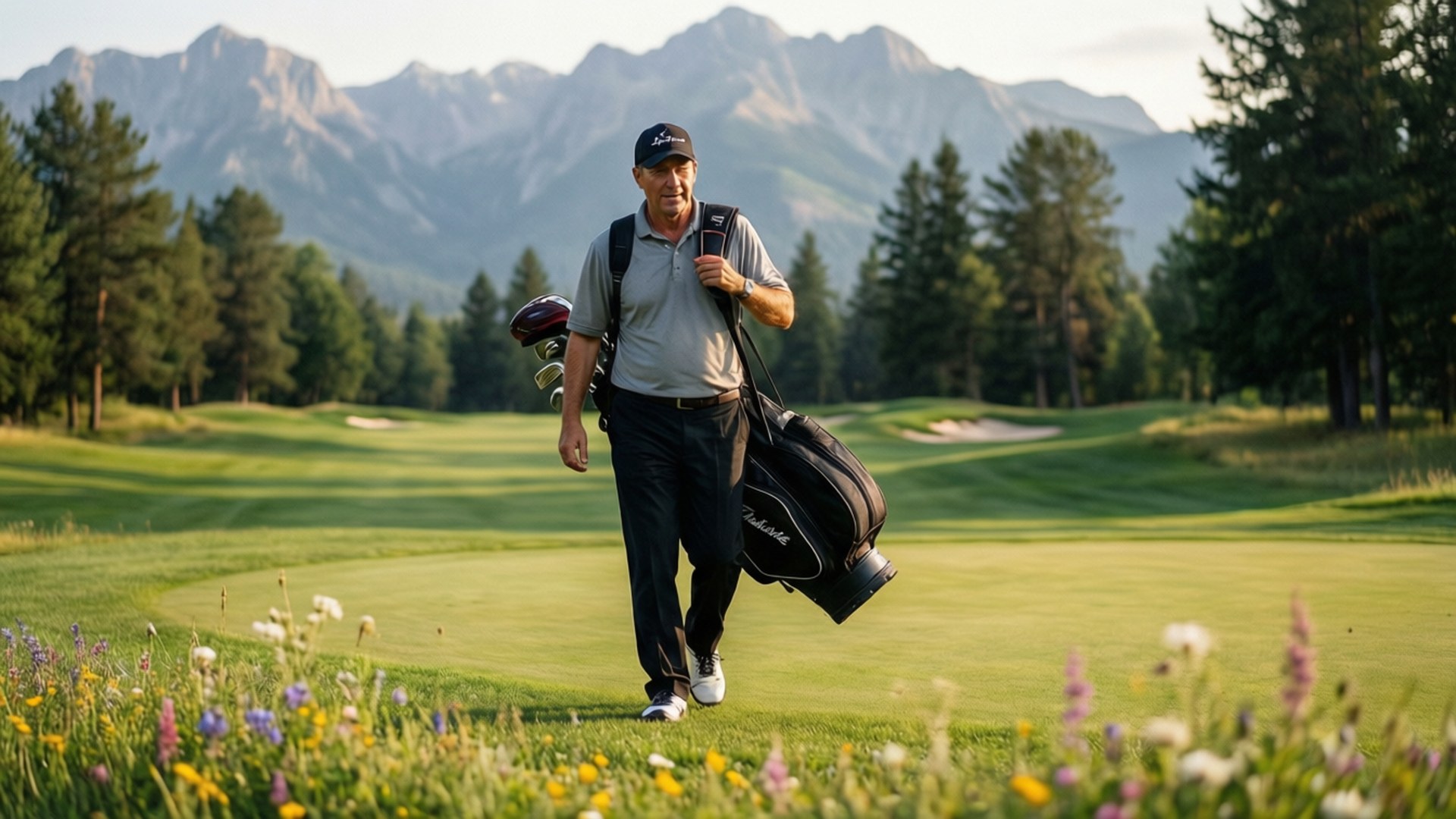 Rocco Mediate, fairway, mountains, Full HD Desktop Wallpaper