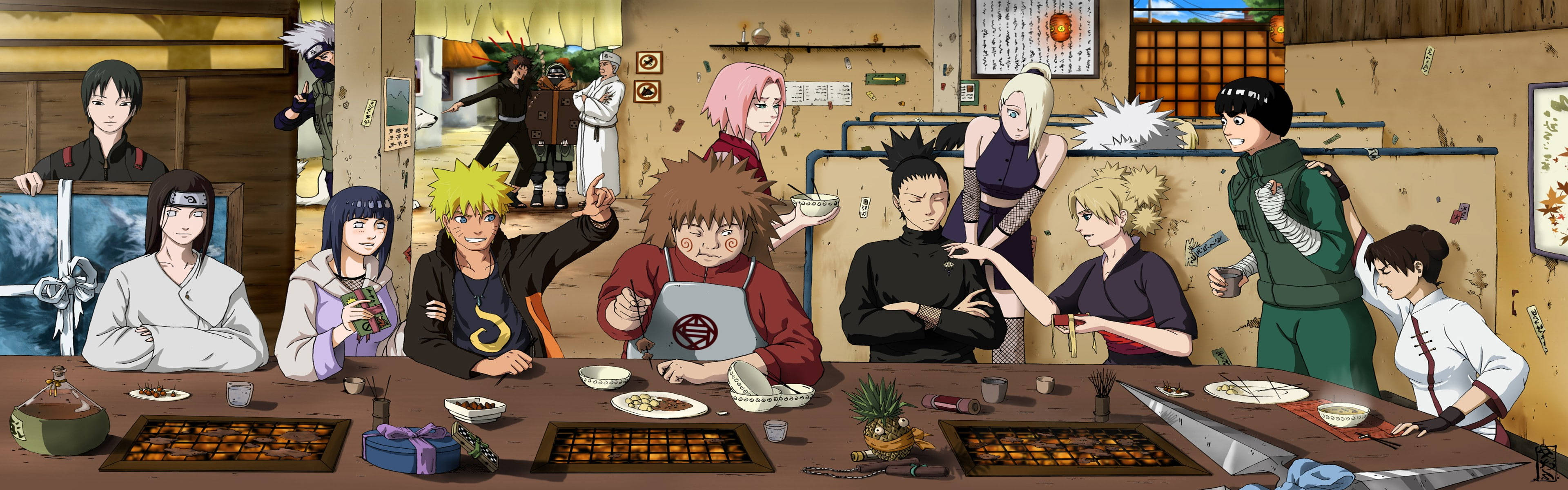 Rock Lee, anime characters, long table, 4K Desktop Wallpaper