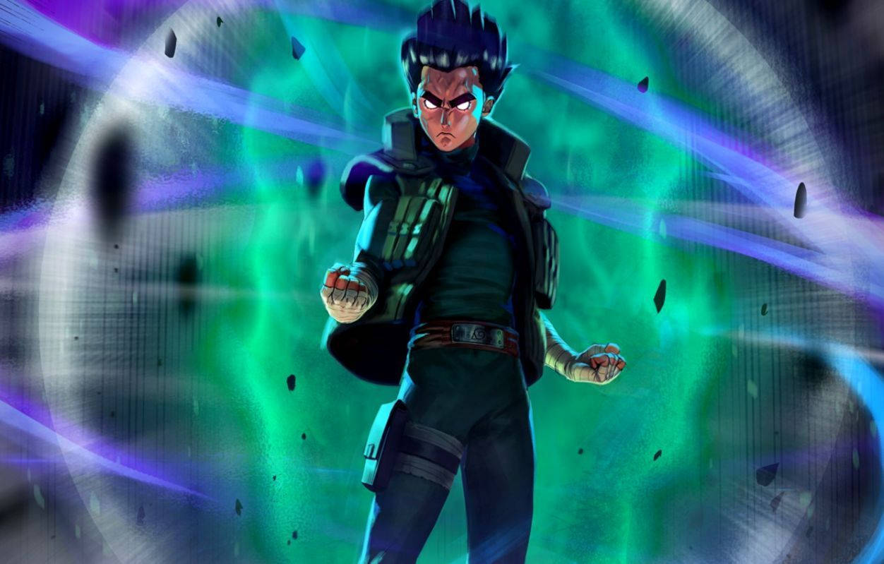 Rock Lee, glowing red eyes, spiky hair, SD Desktop Wallpaper