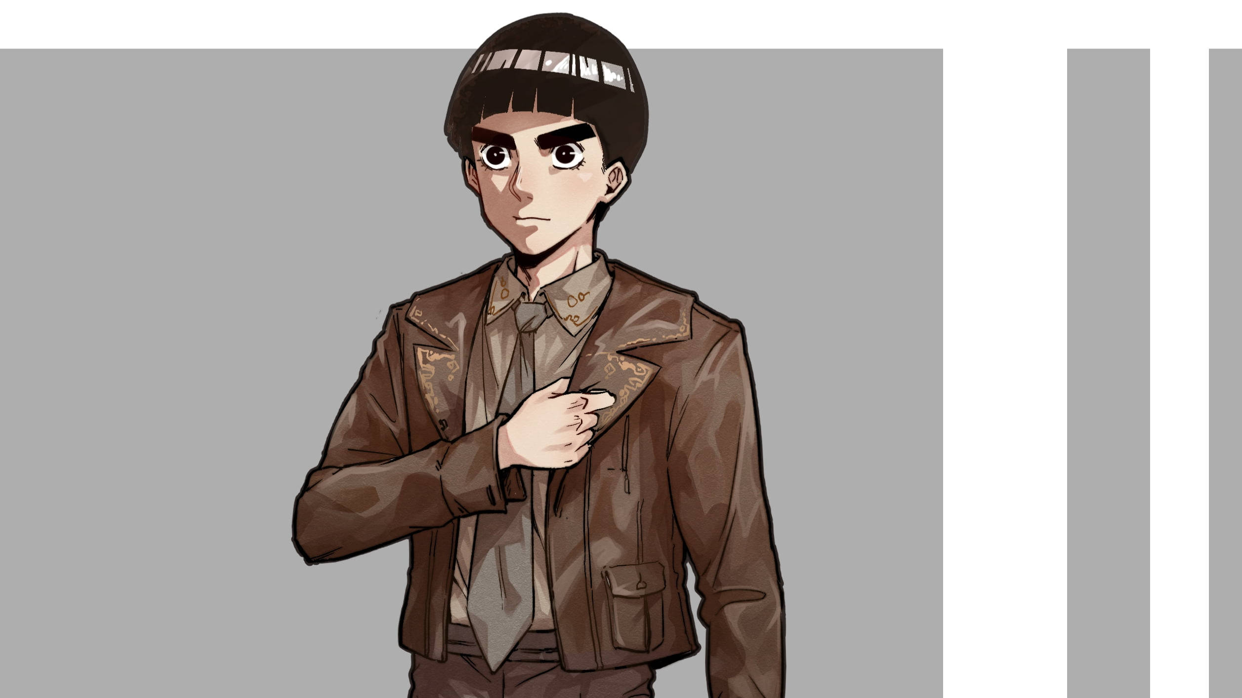 Rock Lee, brown suit, brown jacket, Full HD Desktop Wallpaper