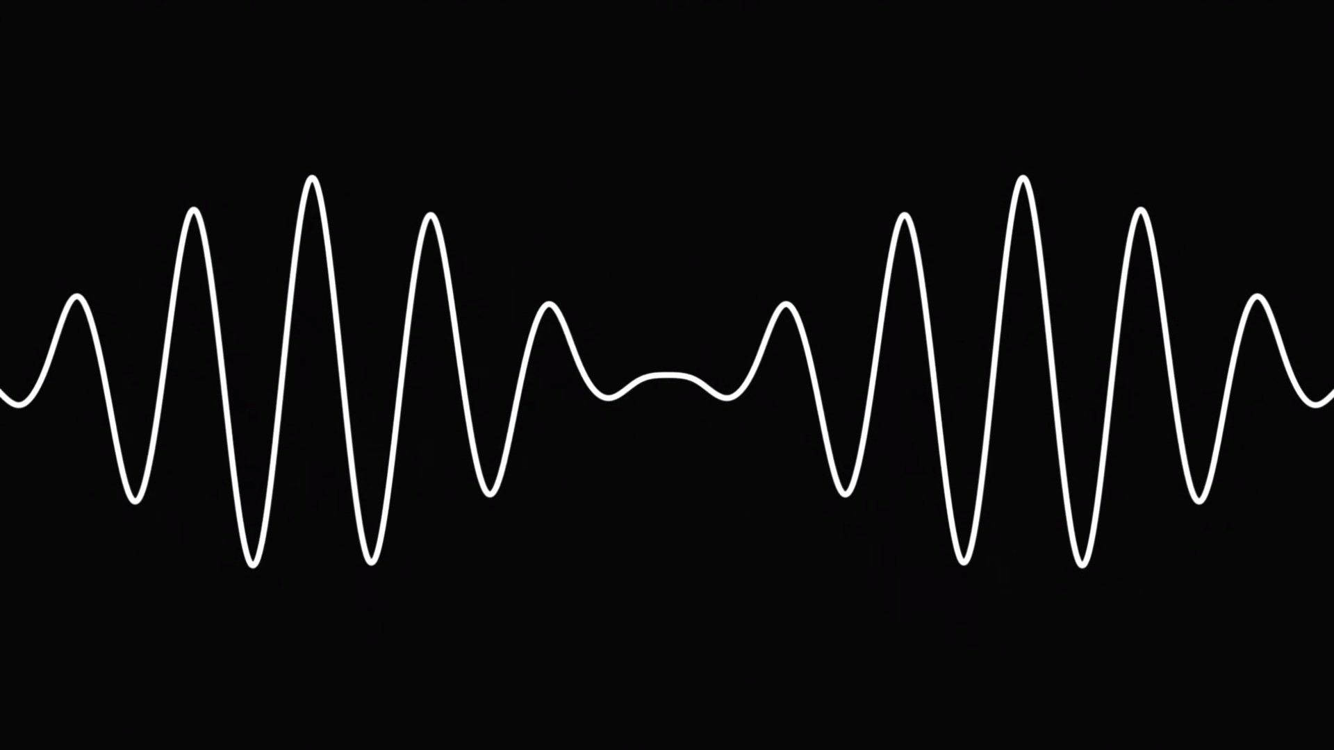 punk rock rhythm, white sine wave, stark black background, Full HD Desktop Wallpaper