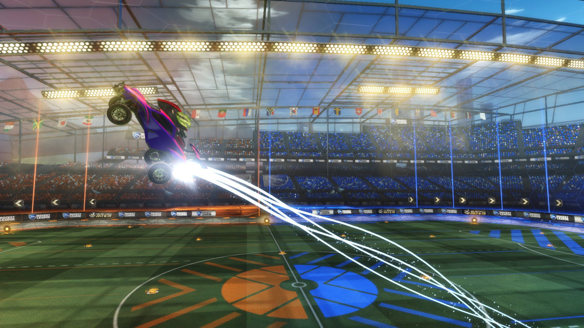 Rocket League, supersonic acrobatic car, vibrant purple, Full HD Desktop Wallpaper