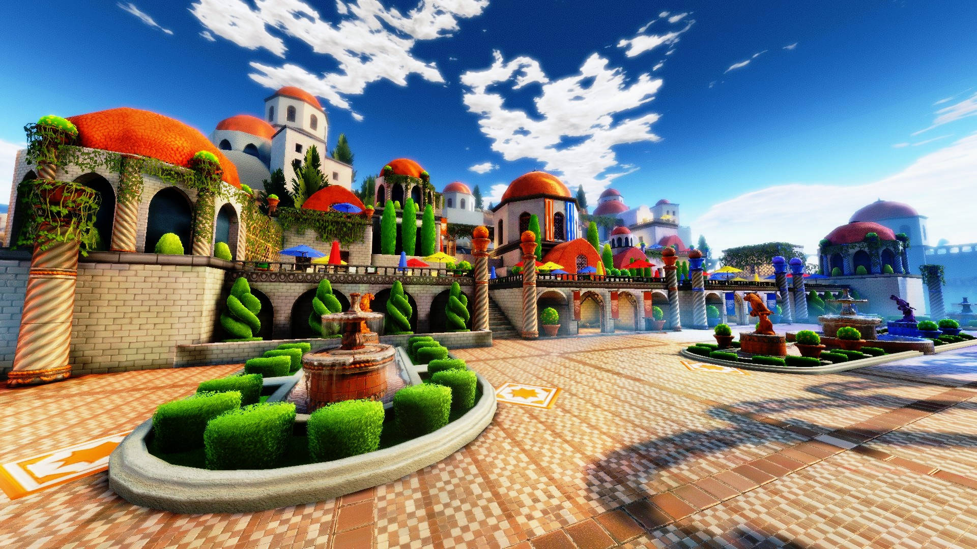 Rocket League, 1920x1080, Mediterranean-style plaza, Full HD Desktop Wallpaper