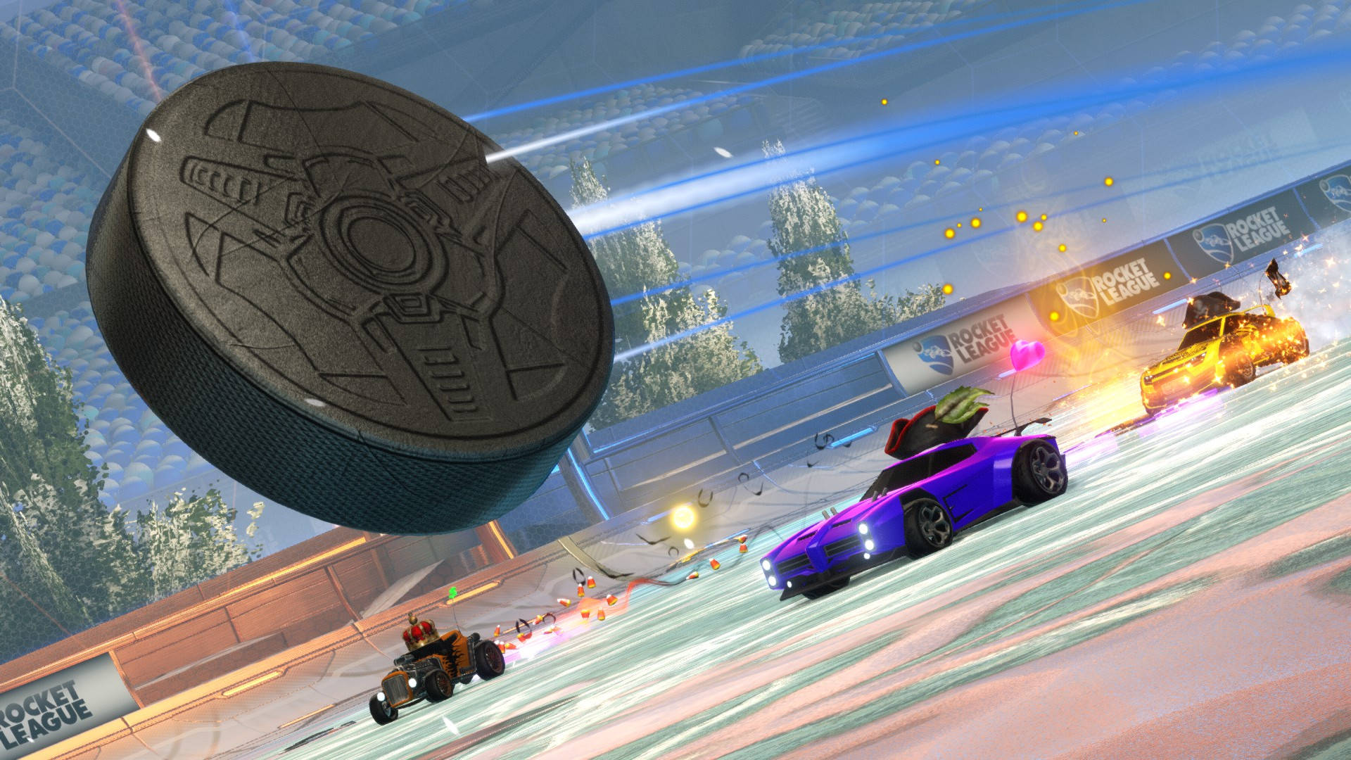 Rocket League, 1920x1080, giant hockey puck, Full HD Desktop Wallpaper