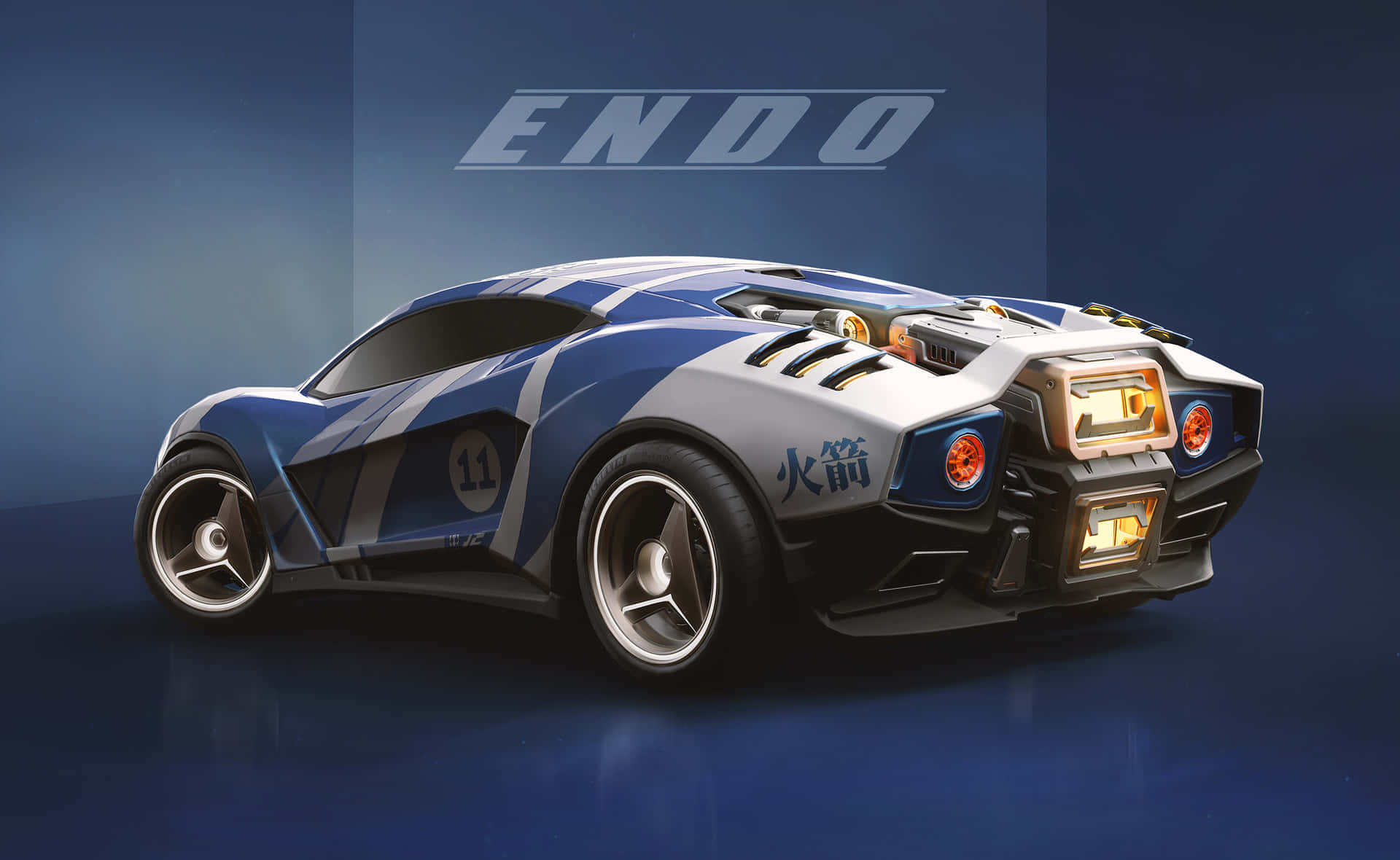 Rocket League, futuristic race car, blue and white, Full HD Desktop Wallpaper