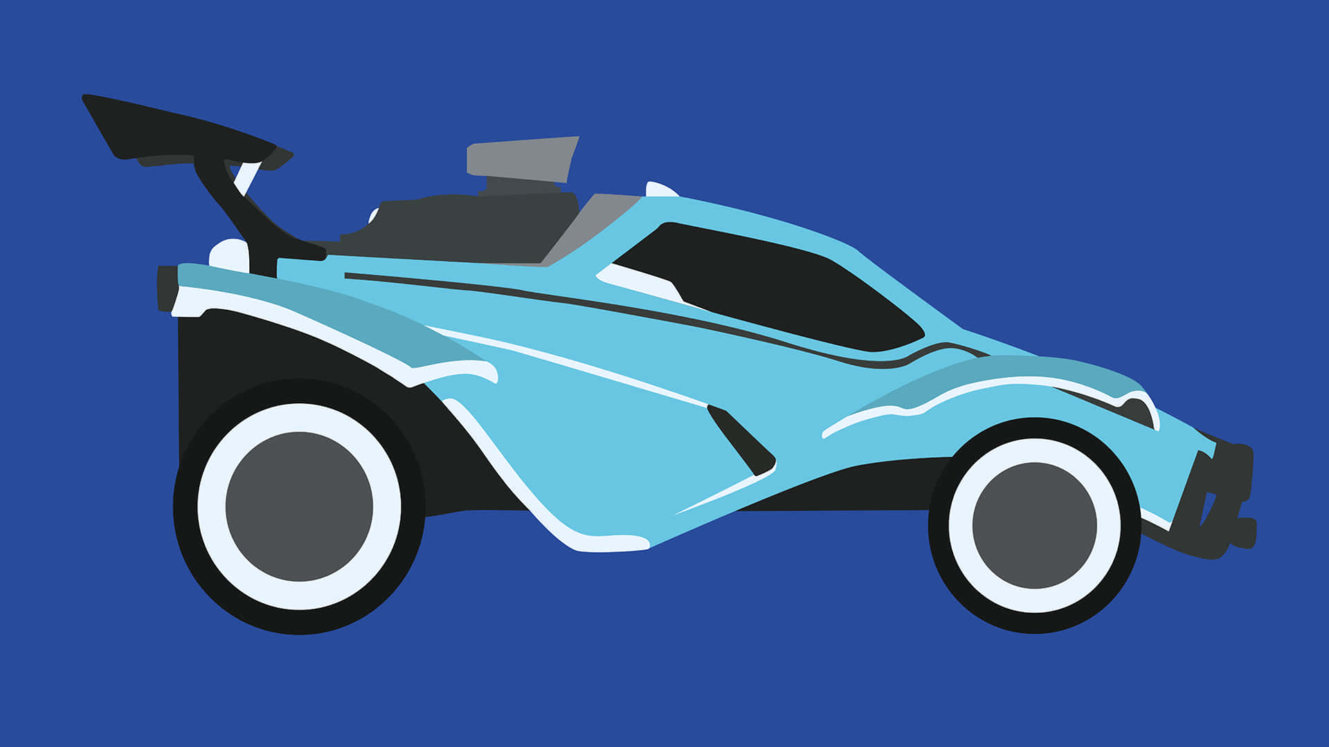 Rocket League, light blue, white wheels, Full HD Desktop Wallpaper