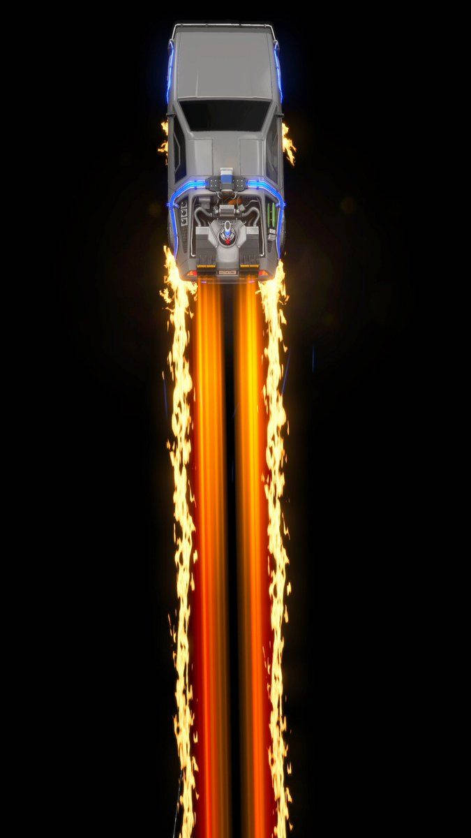 Rocket League, rocket-powered car, fiery orange trails, SD Phone Wallpaper