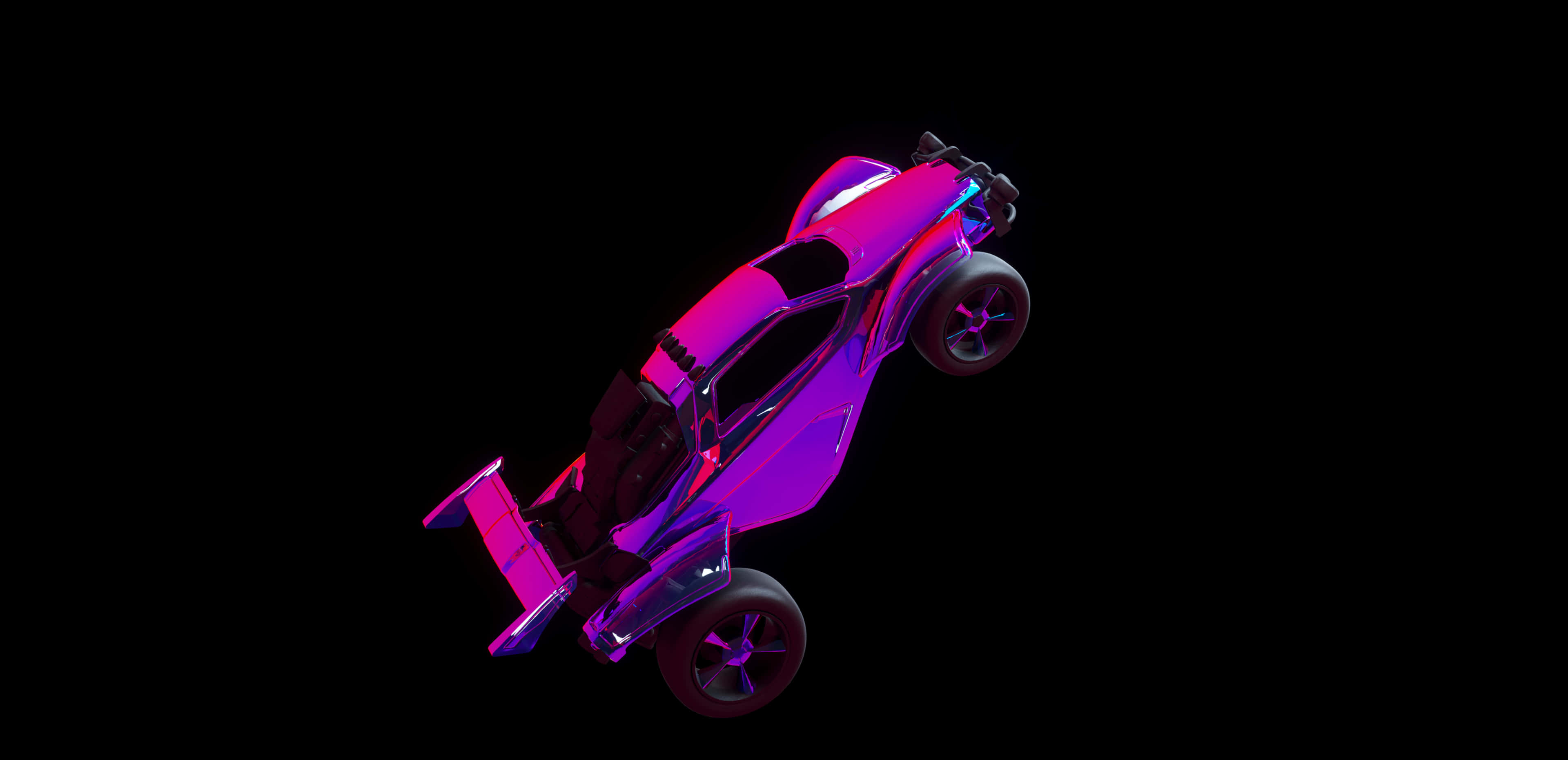 Rocket League, glowing purple, pink futuristic race car, 4K Desktop Wallpaper
