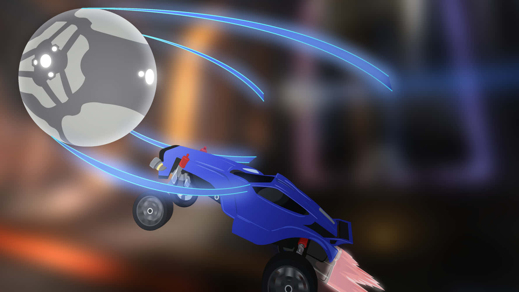 Rocket League, blue car, pink exhaust, HD Desktop Wallpaper
