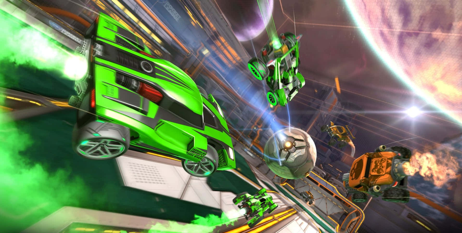 Rocket League, desktop, futuristic space track, Full HD Desktop Wallpaper