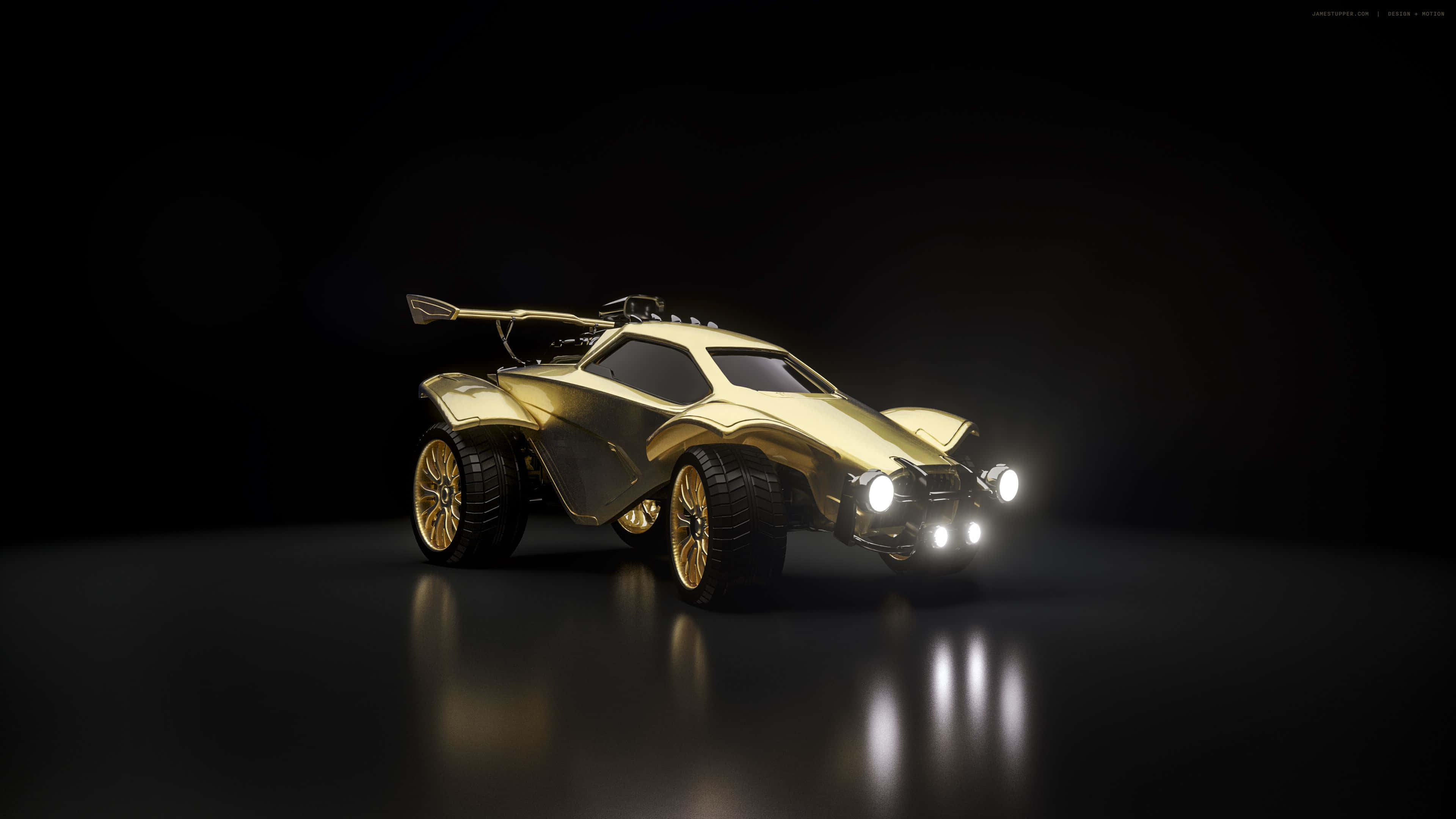 Rocket League, golden car, futuristic off-road vehicle, 4K Desktop Wallpaper