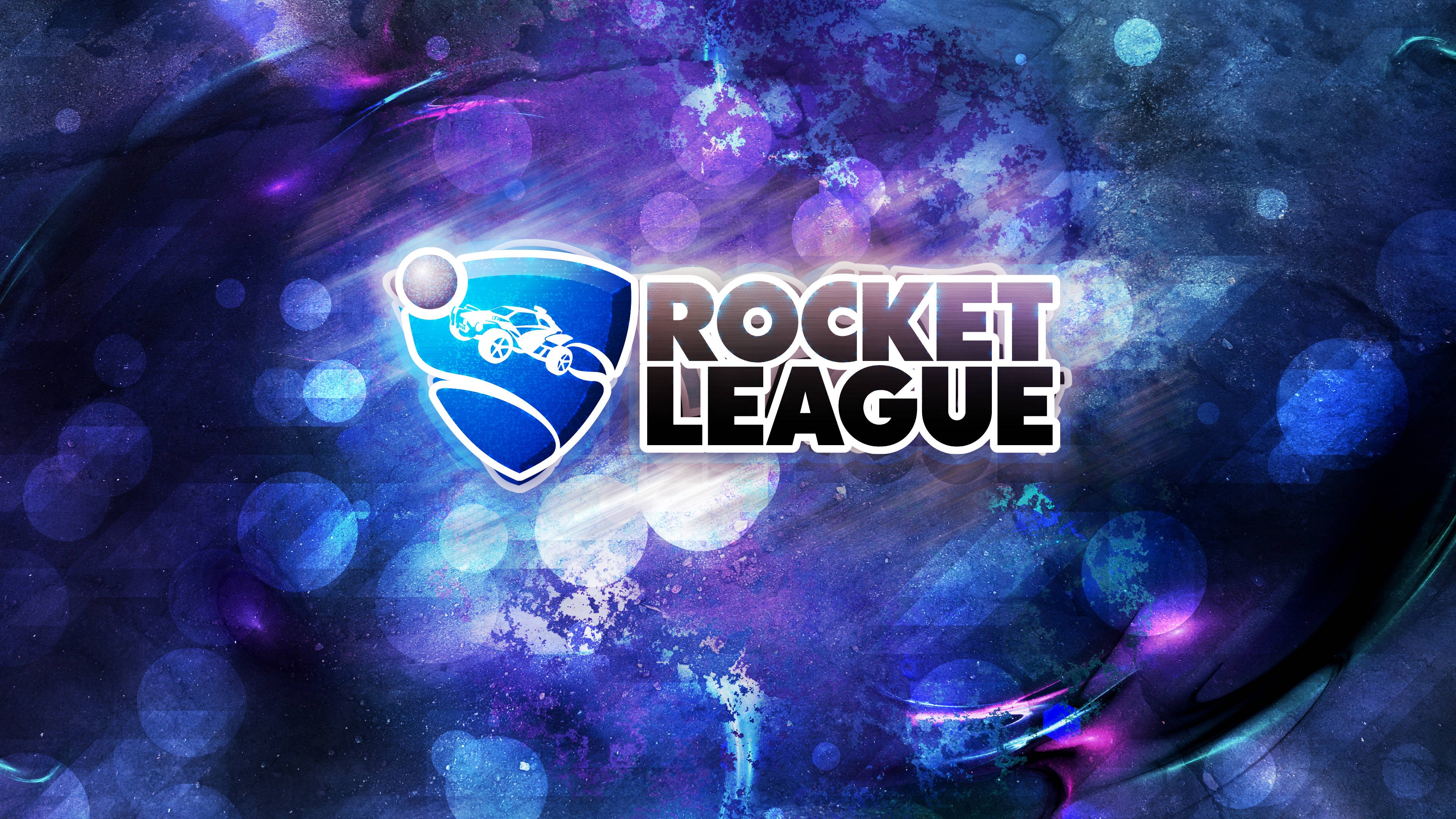Rocket League, cosmic background, glowing bokeh lights, 4K Desktop Wallpaper