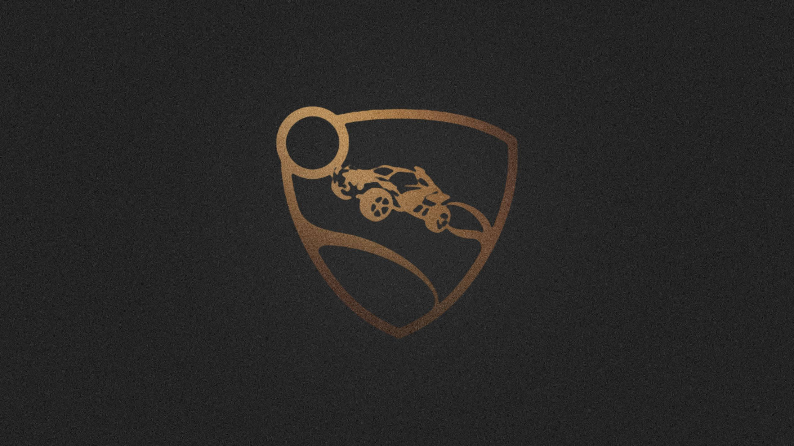Rocket League, golden shield emblem, stylized off-road vehicle, 2K Desktop Wallpaper