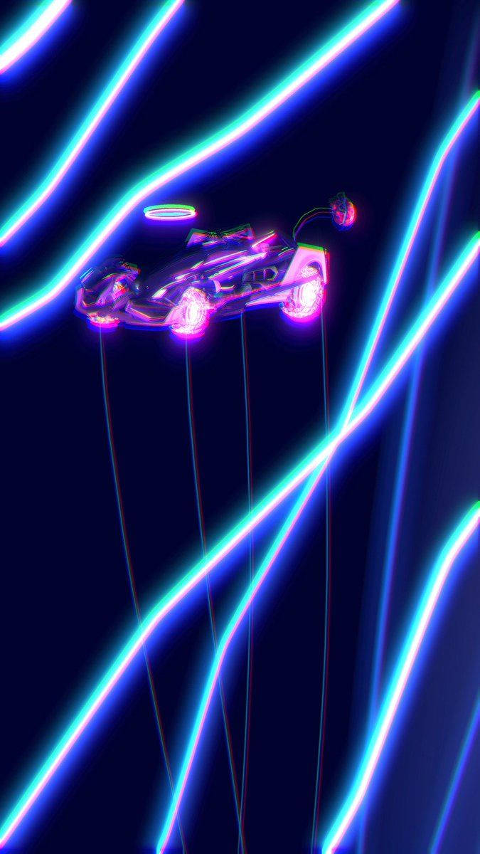Rocket League, glowing purple futuristic car, neon blue, SD Phone Wallpaper
