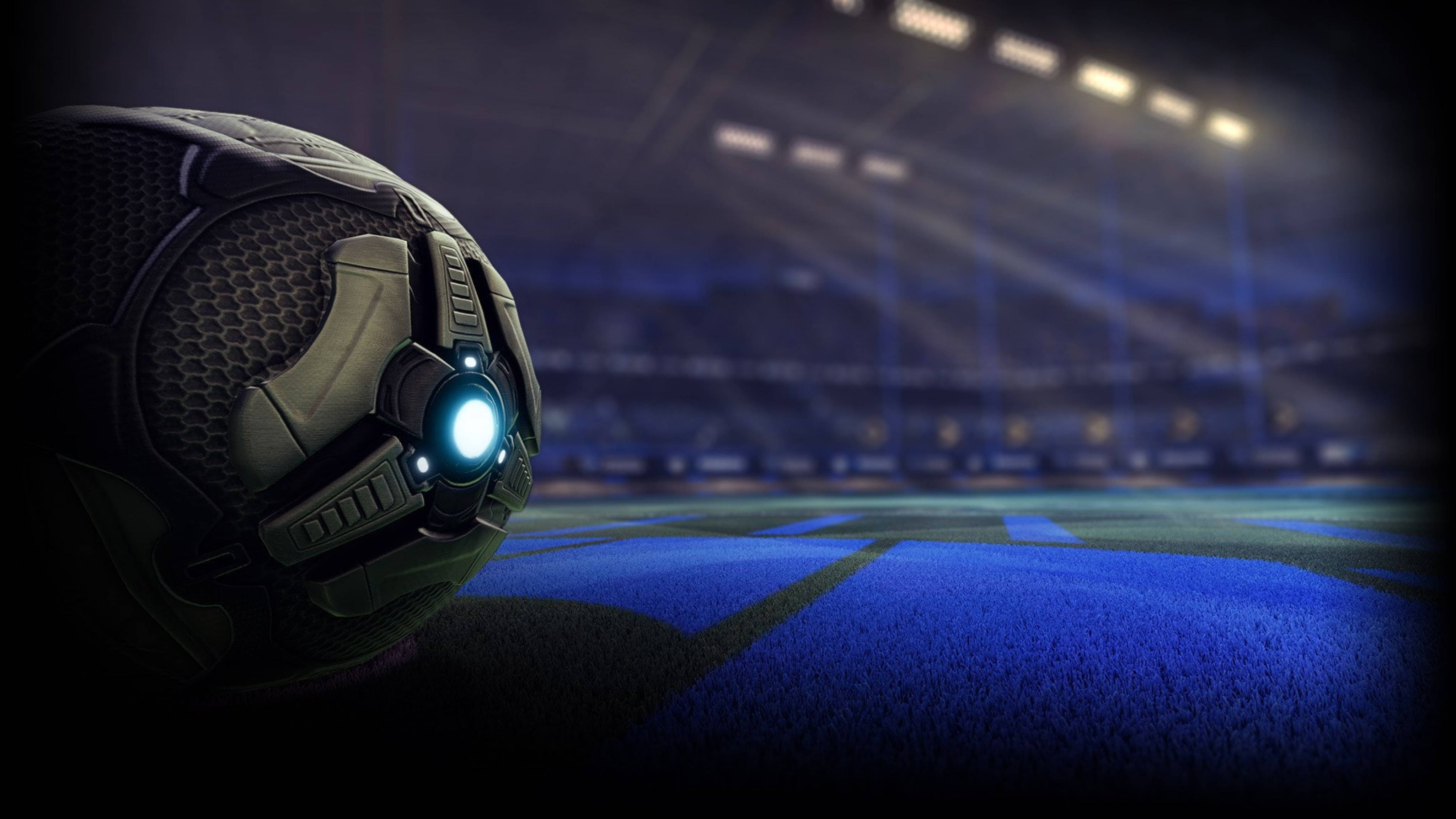 Rocket League, HD Ball, blue field, 4K Desktop Wallpaper