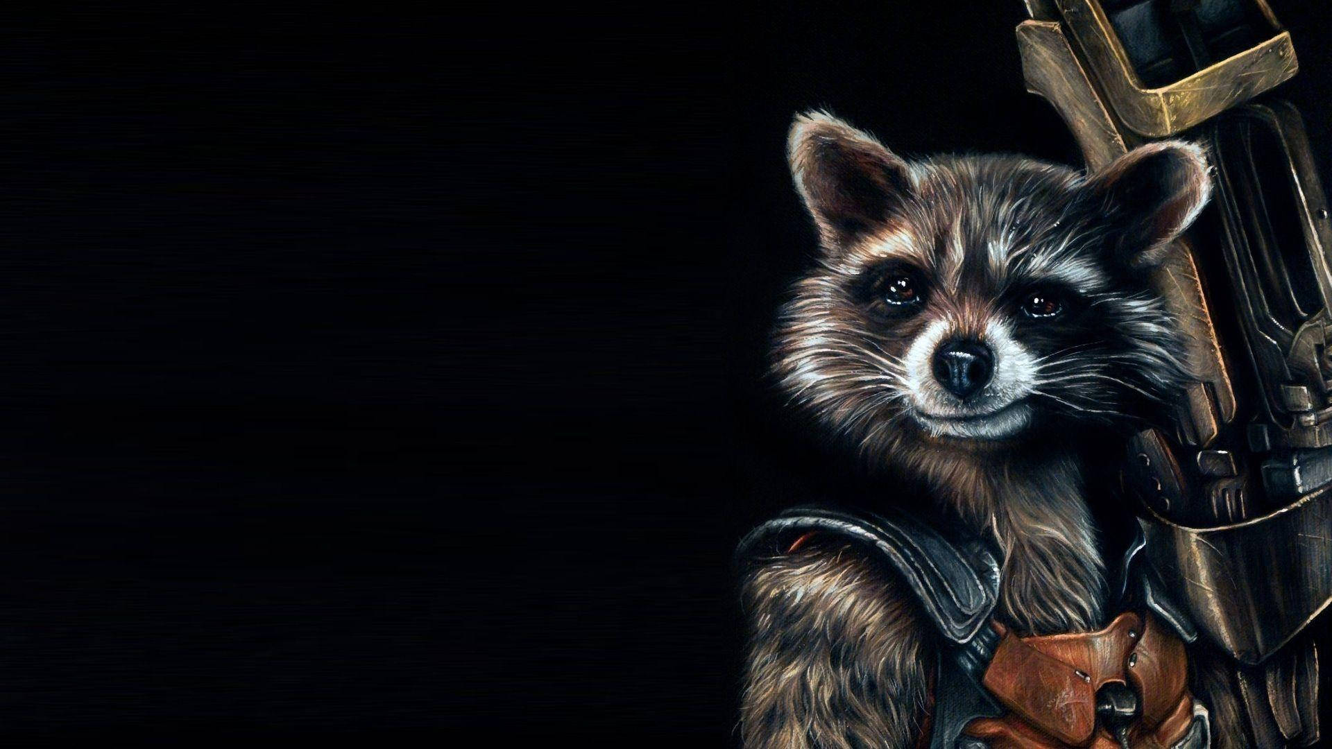 Rocket Raccoon, armor, weapon, Full HD Desktop Wallpaper