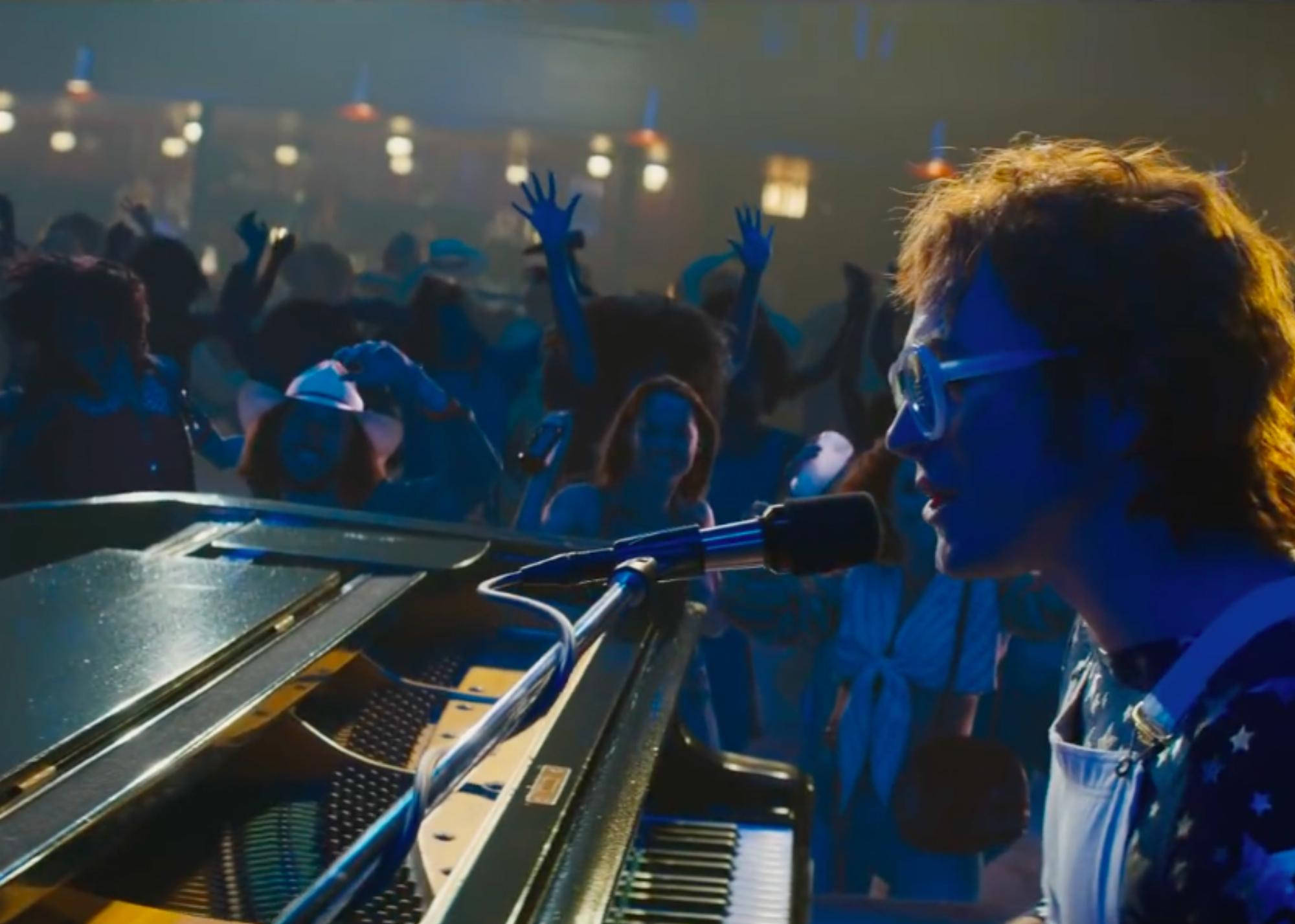 Rocketman, glasses, mic, Full HD Desktop Wallpaper