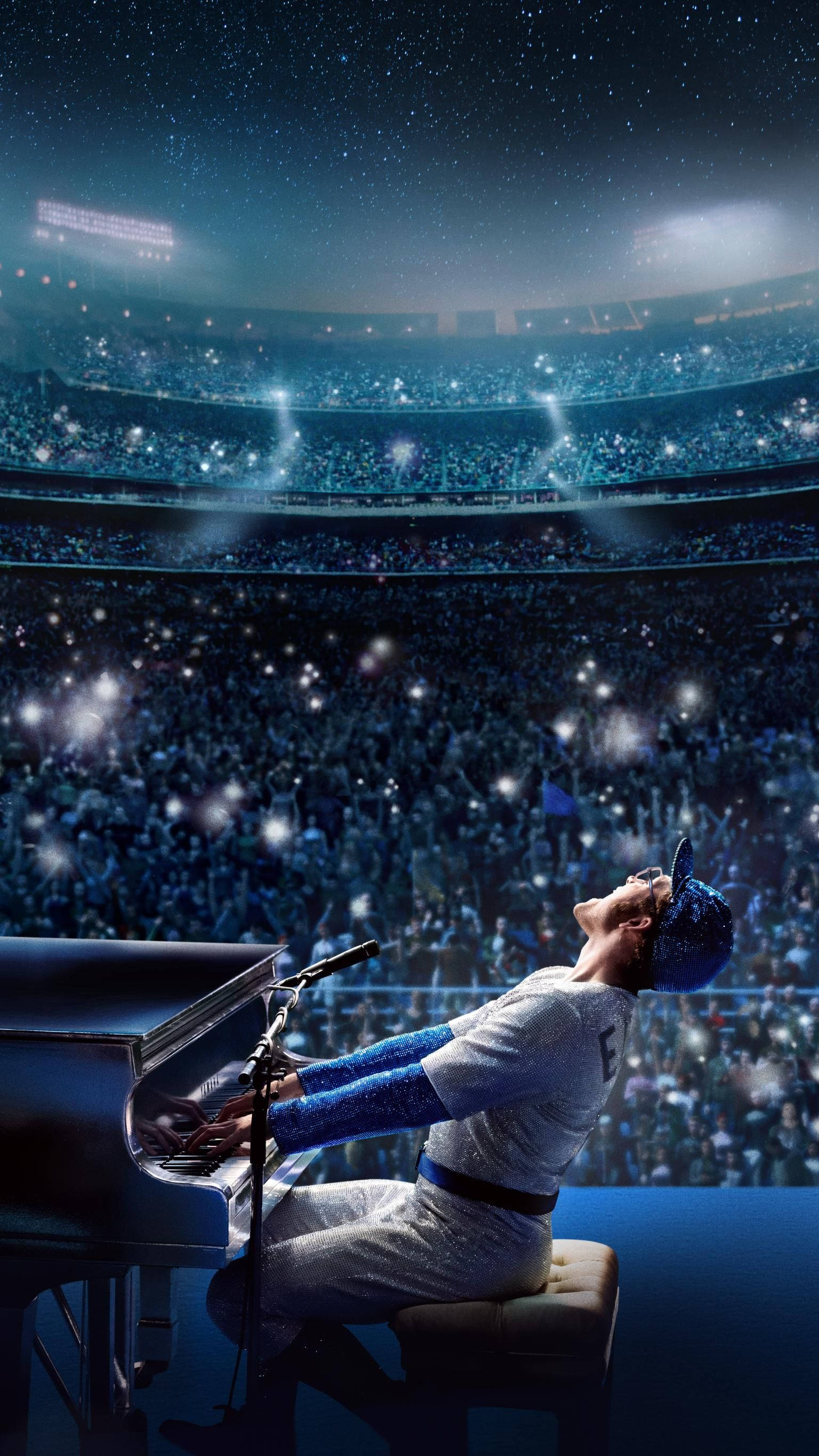Rocketman, piano performance, stadium, 2K Phone Wallpaper