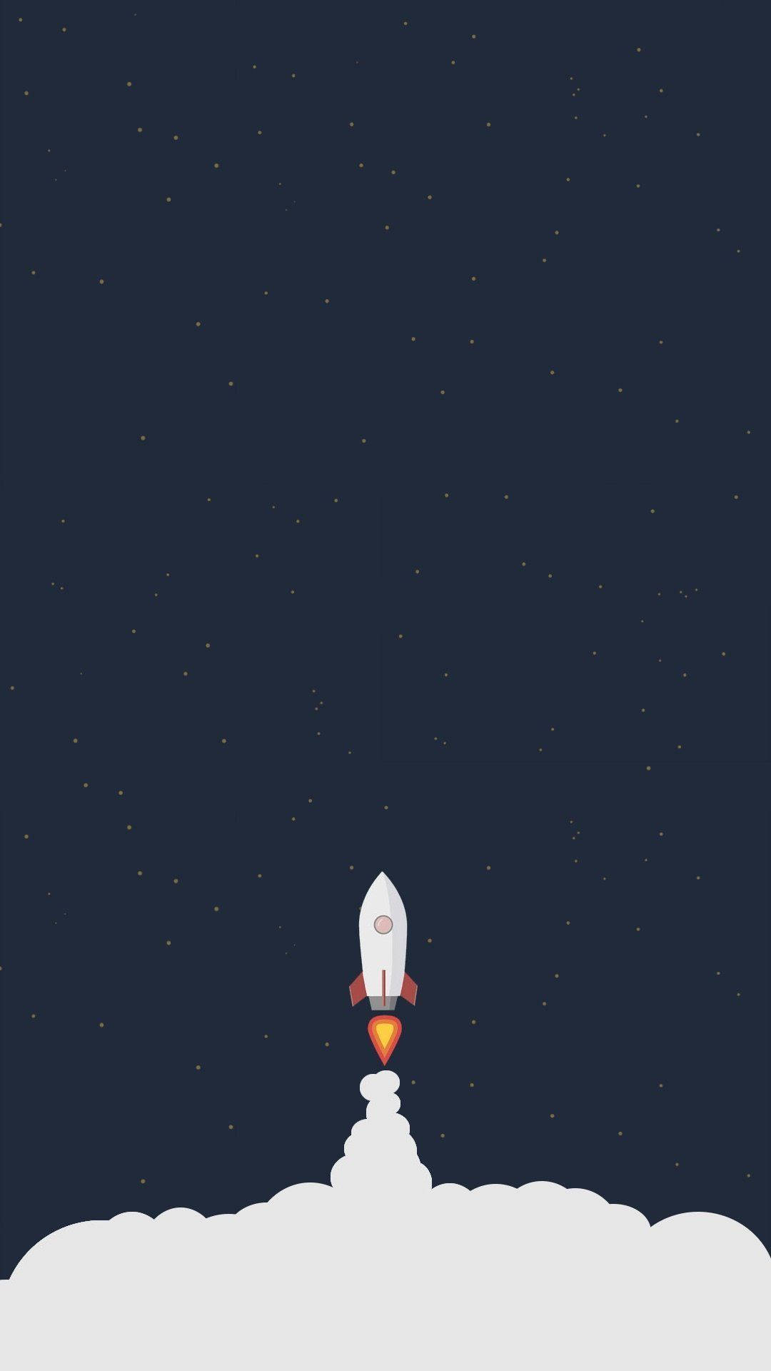 rocket, clouds, starry night sky, Full HD Phone Wallpaper