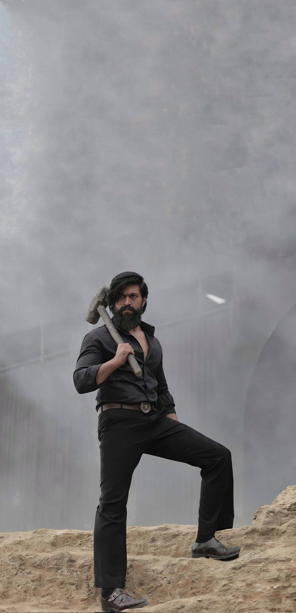 Rocking Star Yash, black, hammer, Full HD Phone Wallpaper