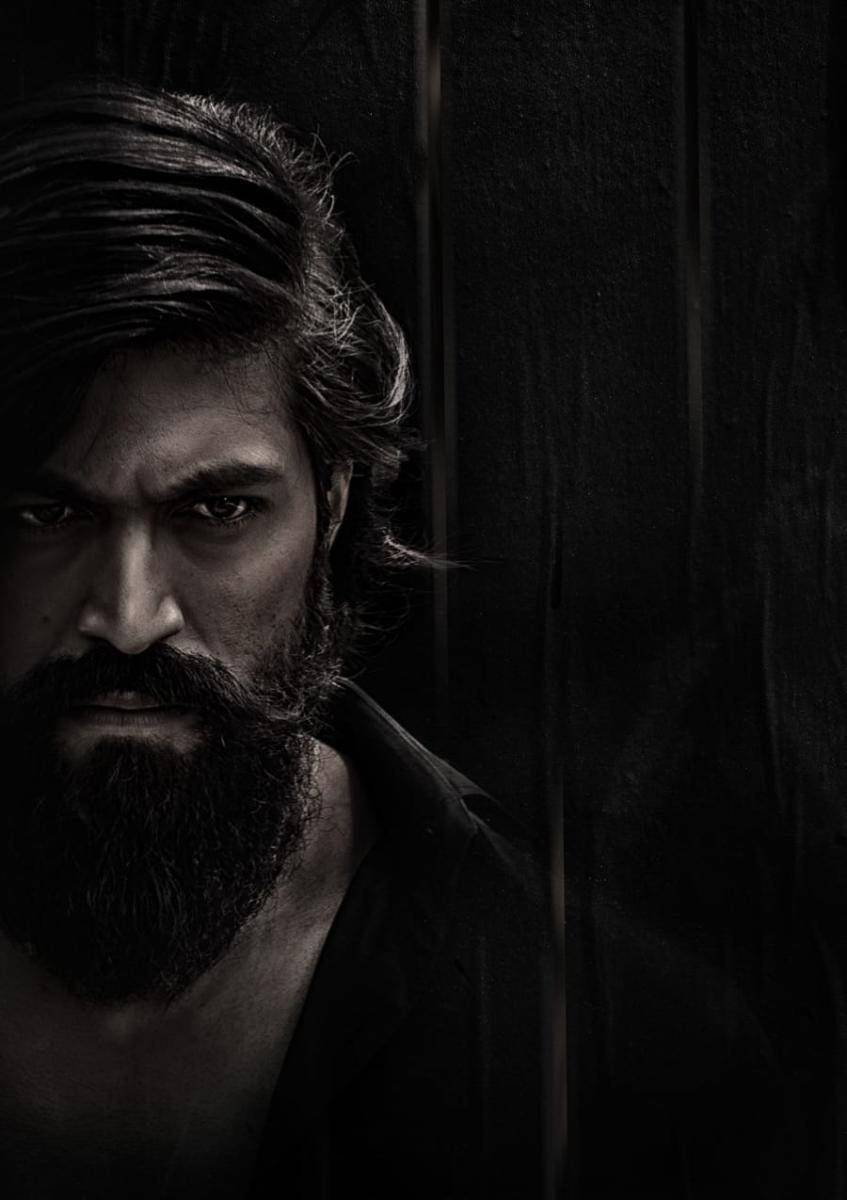 Rocking Star Yash, black, bearded man, SD Phone Wallpaper