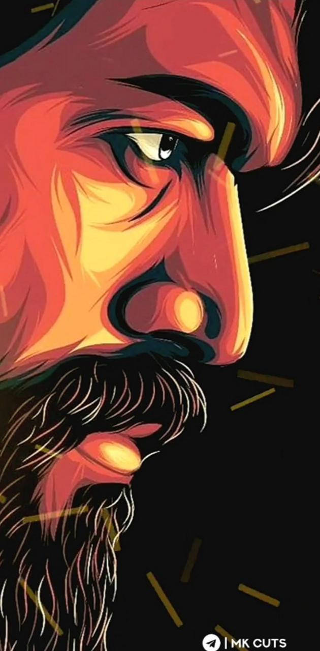 Rocking Star Yash, bearded man, intense eyes, HD Phone Wallpaper