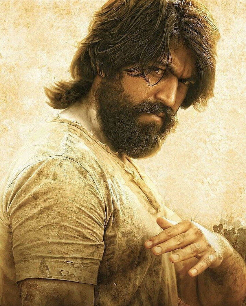 Rocking Star Yash, rugged look, bearded man, SD Phone Wallpaper