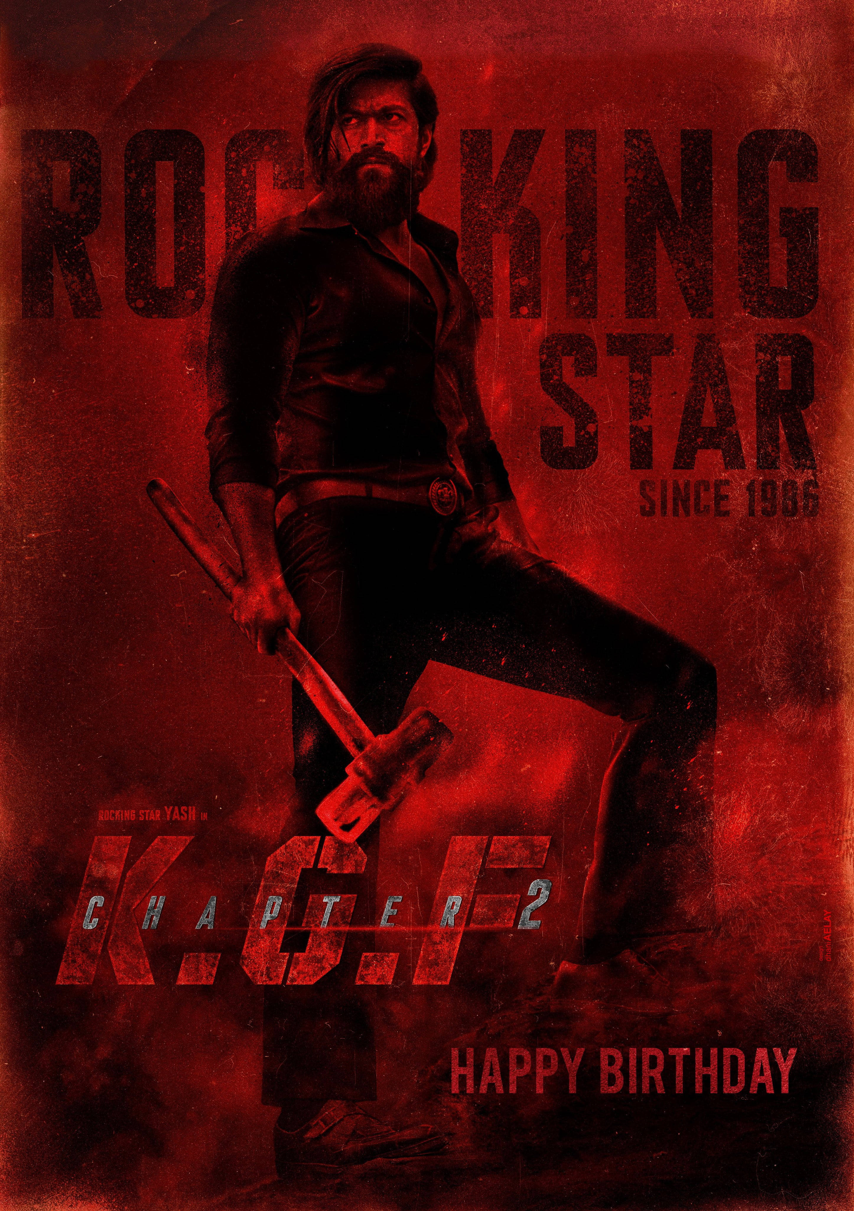 Monochrome Red Rocking Star Yash, bearded man, dark clothes, 4K Phone Wallpaper