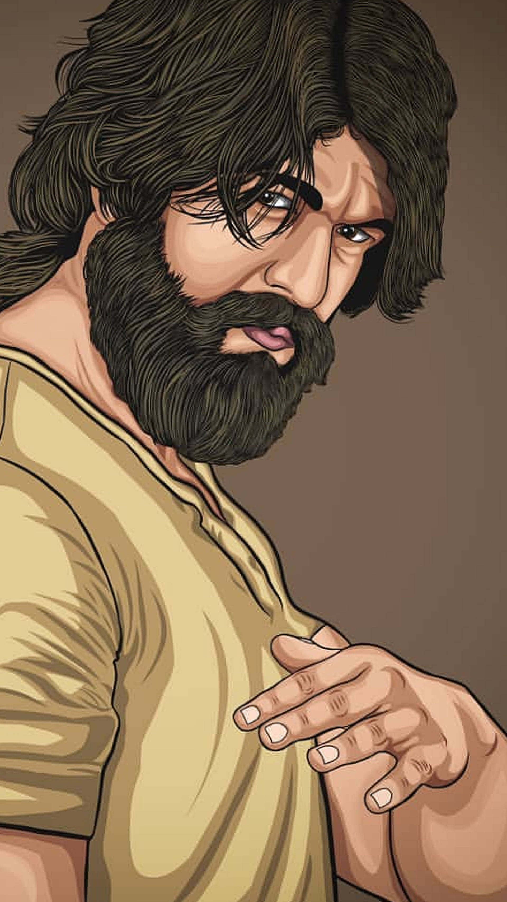Rocking Star Yash, digital art, 4K, 2K Phone Wallpaper