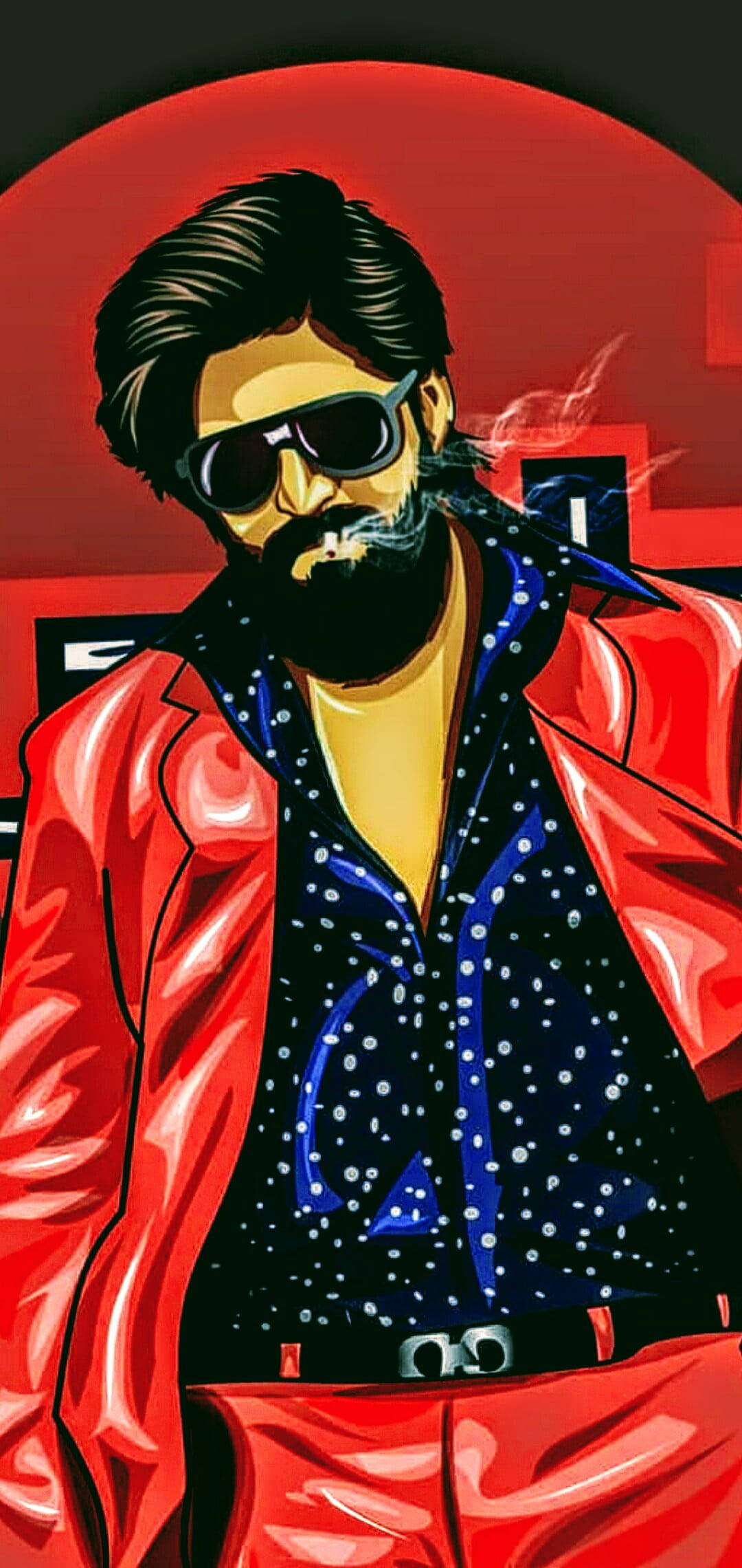 Rocking Star Yash, vector art, beard, Full HD Phone Wallpaper