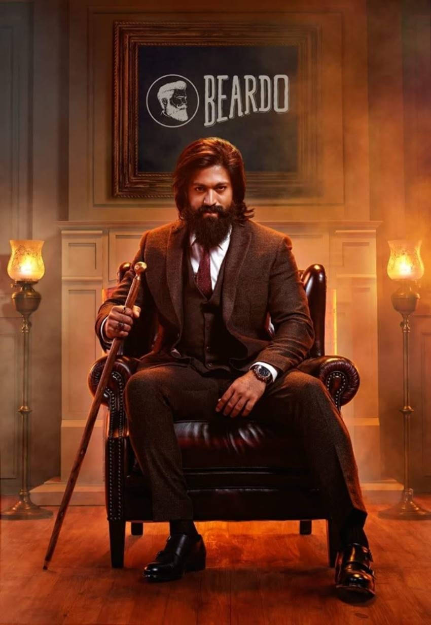 Rocking Star Yash, cane, brown suit, SD Phone Wallpaper