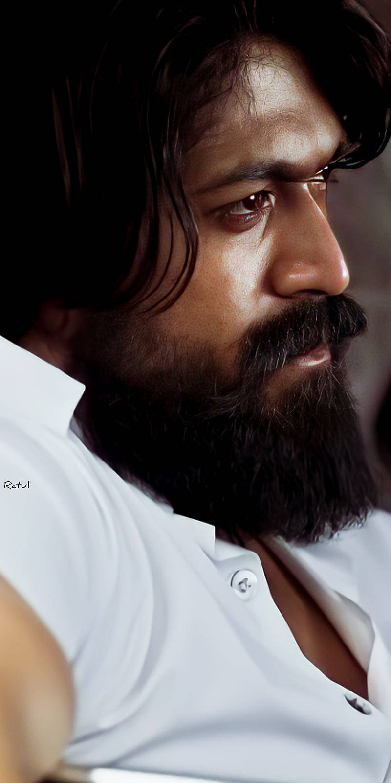 Rocking Star Yash, white shirt, bearded man, HD Phone Wallpaper