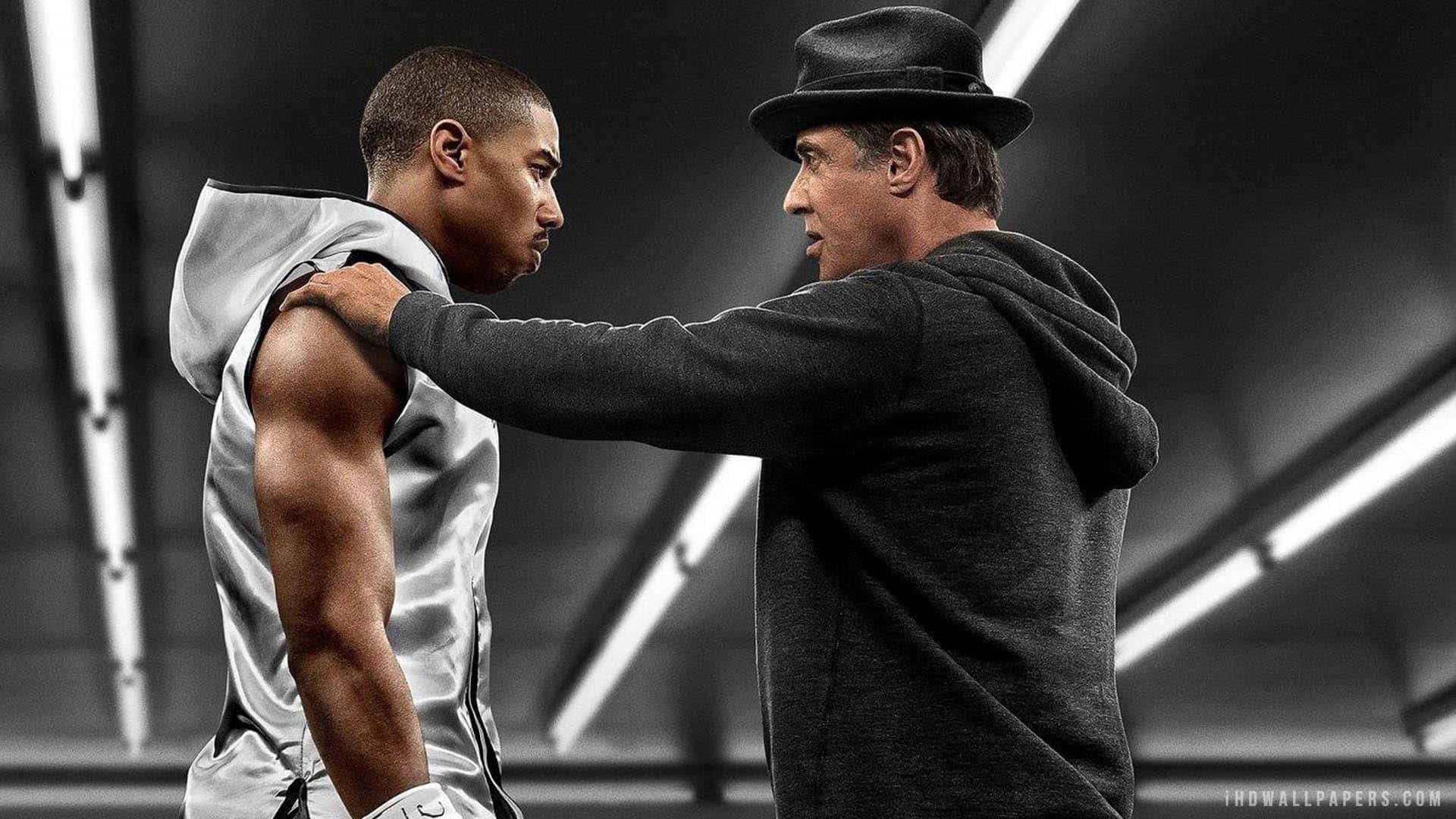 Rocky Balboa, fedora, starkly lit gym, Full HD Desktop Wallpaper