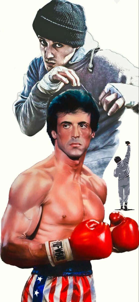 Rocky Balboa, red gloves, American flag trunks, SD Phone Wallpaper
