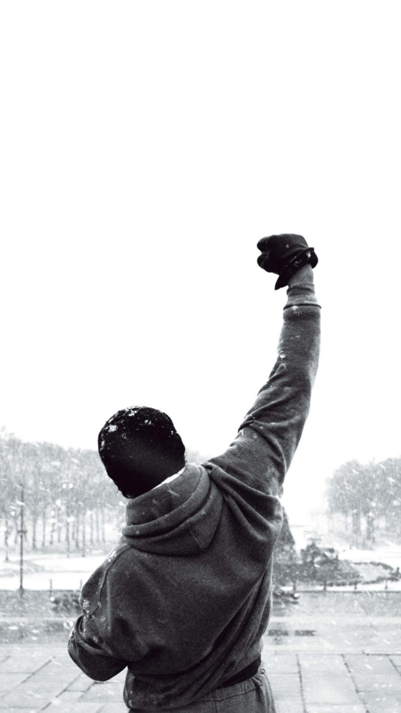Rocky Balboa, hoodie, gloved fist, 2K Phone Wallpaper