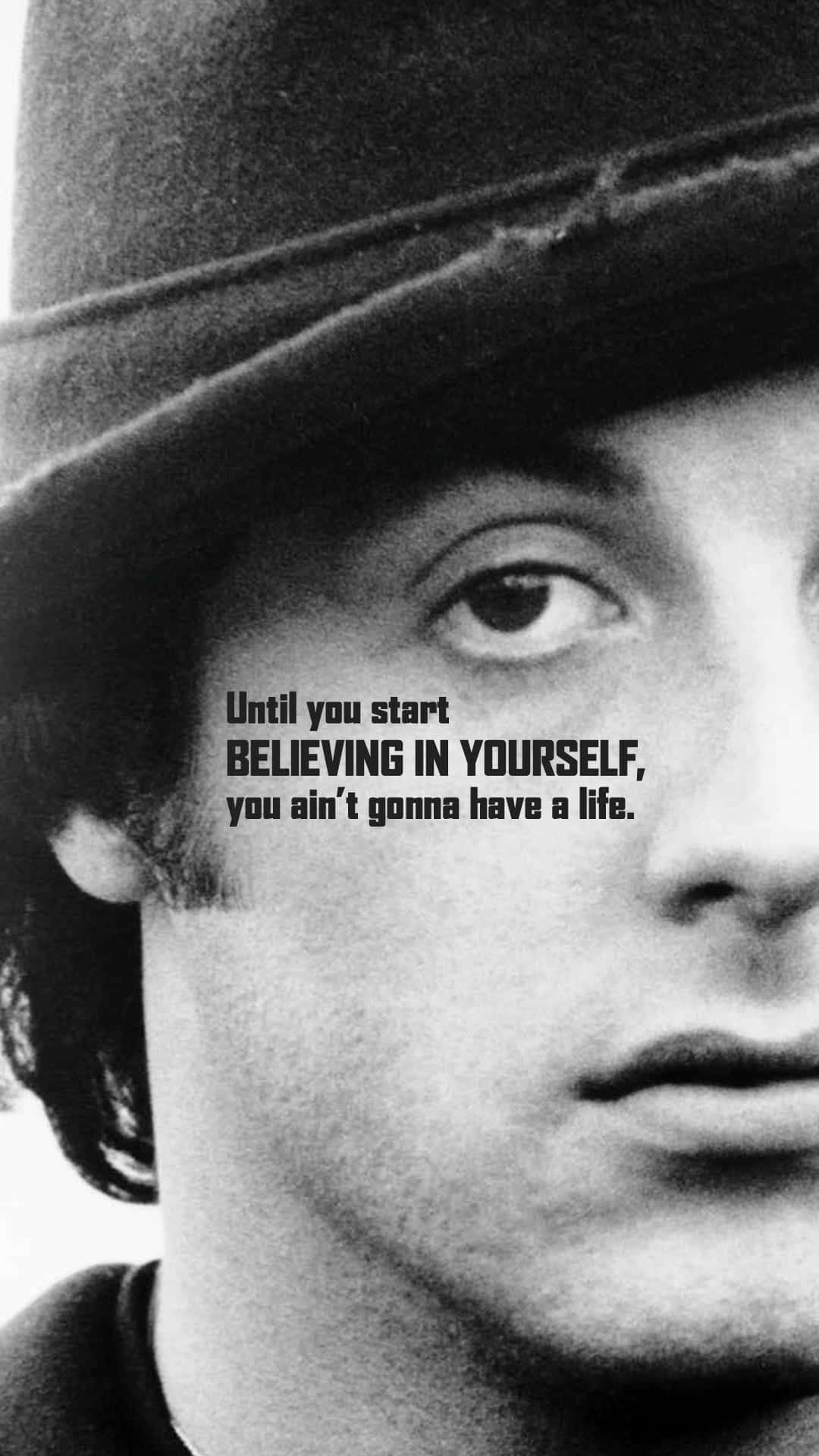 Rocky Balboa, fedora, black and white portrait, Full HD Phone Wallpaper