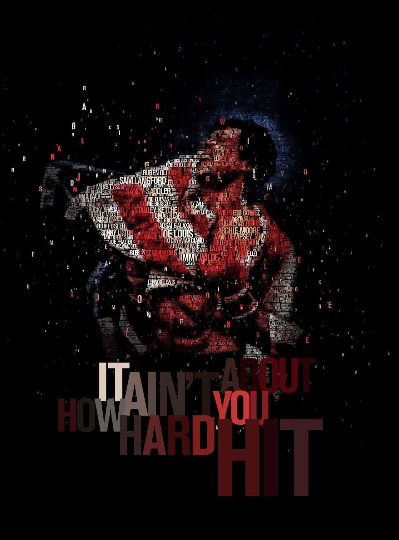 Rocky Balboa, red and white text, black background, HD Phone Wallpaper