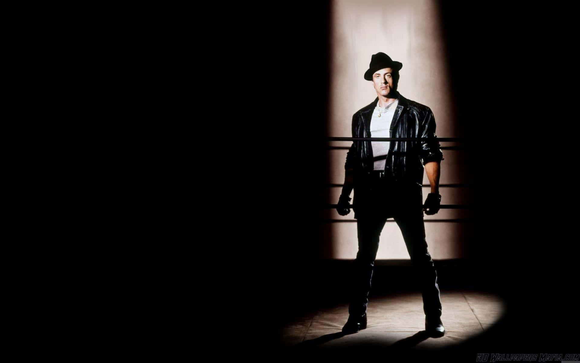 Rocky Balboa, black leather jacket, fedora, Full HD Desktop Wallpaper