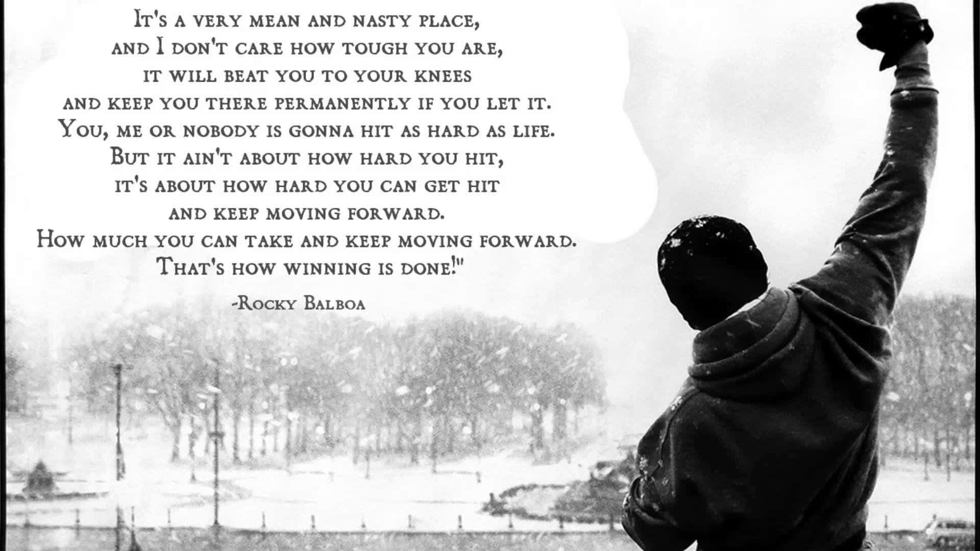 Rocky Balboa, black and white image, raising his fist in triumph, Full HD Desktop Wallpaper
