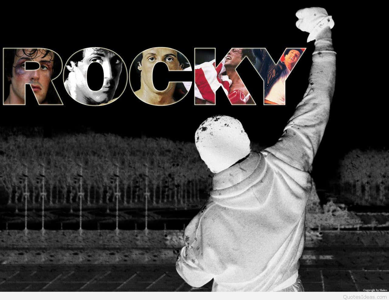 Rocky Balboa, black background, iconic movie stills, HD Desktop Wallpaper