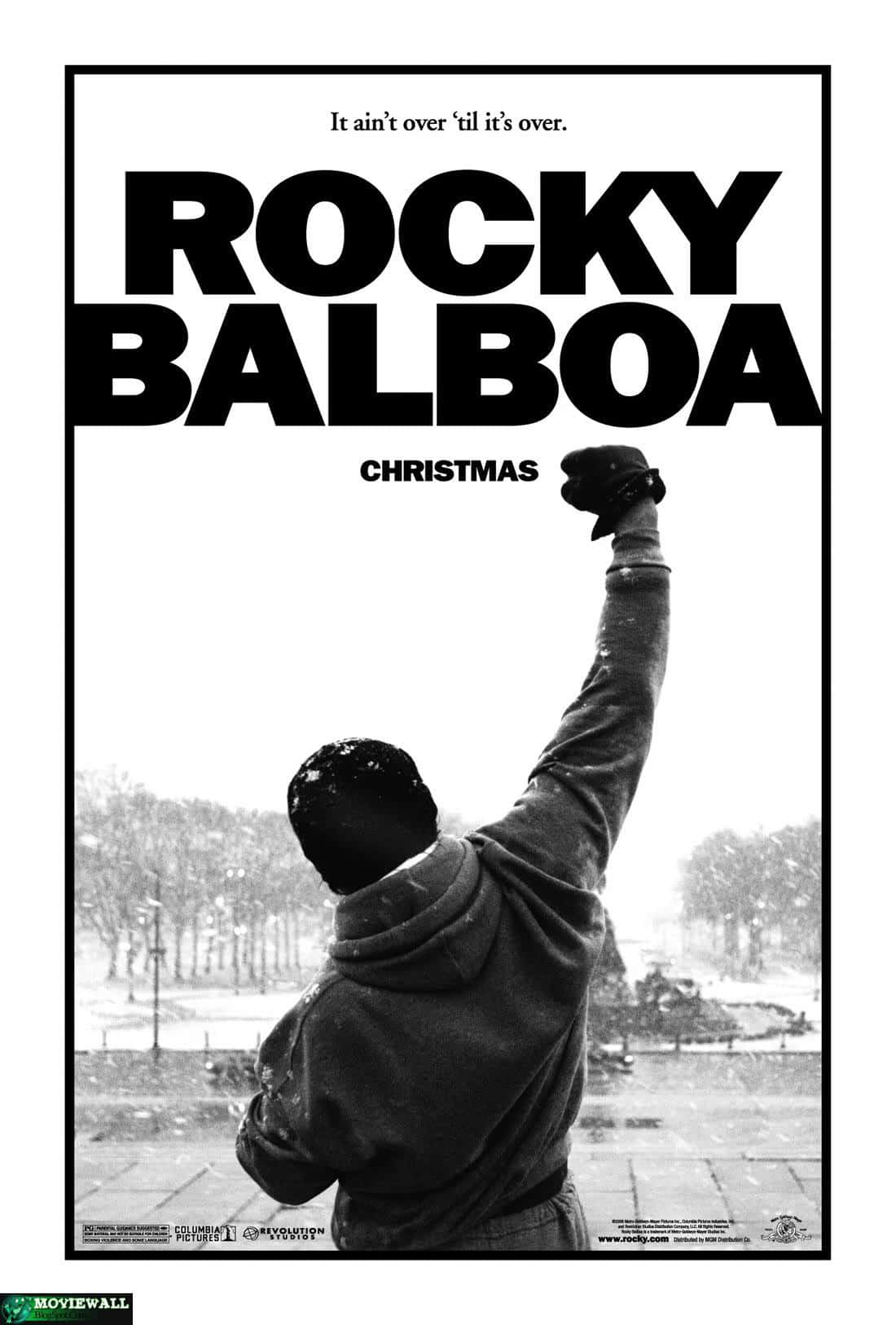 Rocky Balboa, black and white movie poster, gloved fist, HD Phone Wallpaper