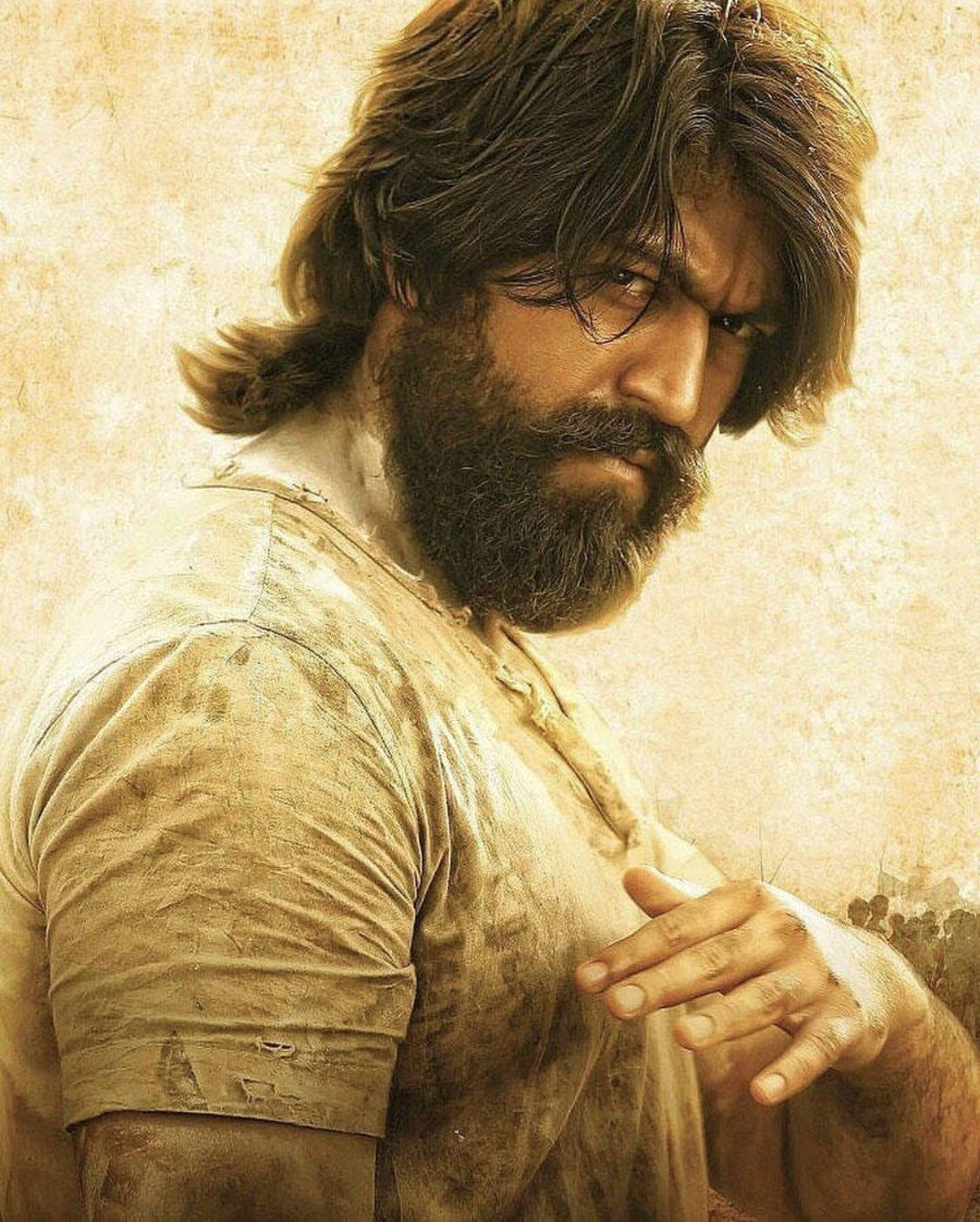 Rocky Bhai, sepia portrait, rugged bearded man, HD Phone Wallpaper