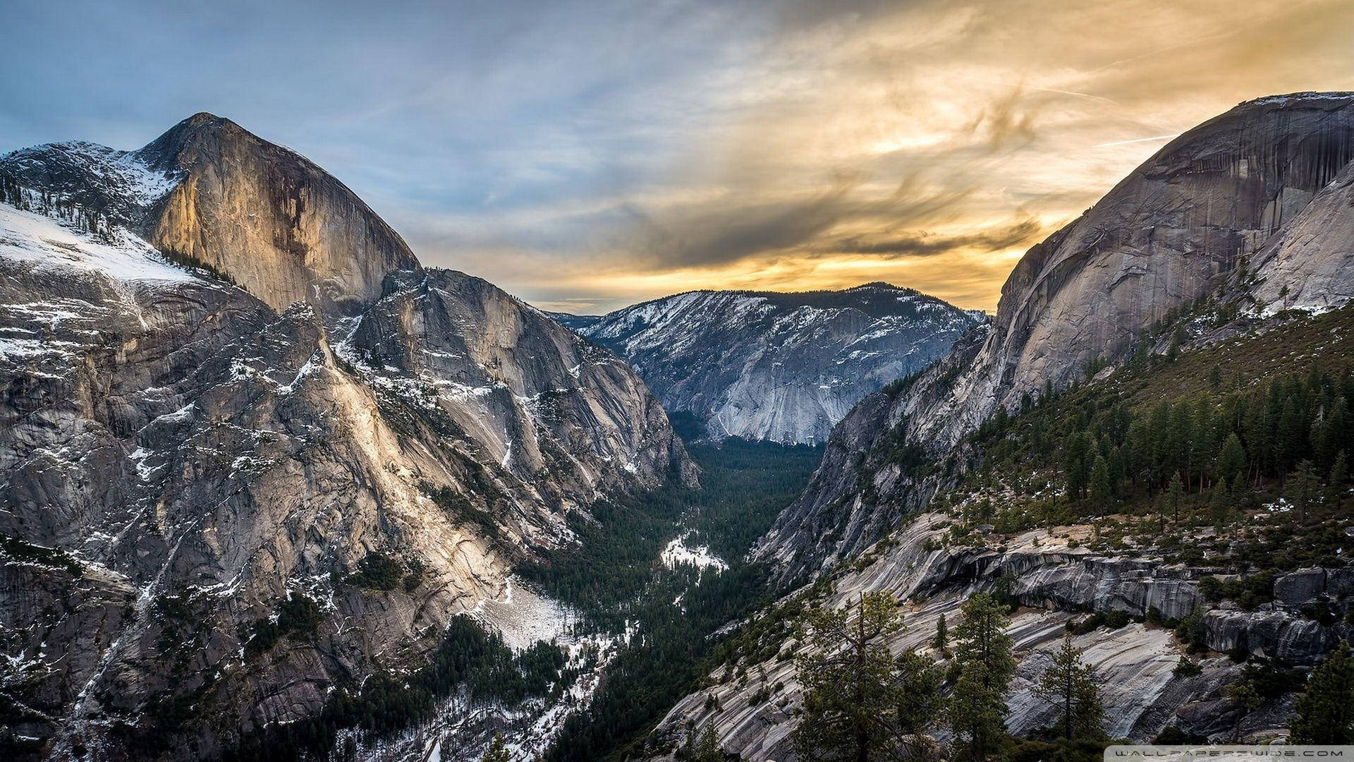 Rocky Mountain National Park, sunset, granite cliffs, Full HD Desktop Wallpaper