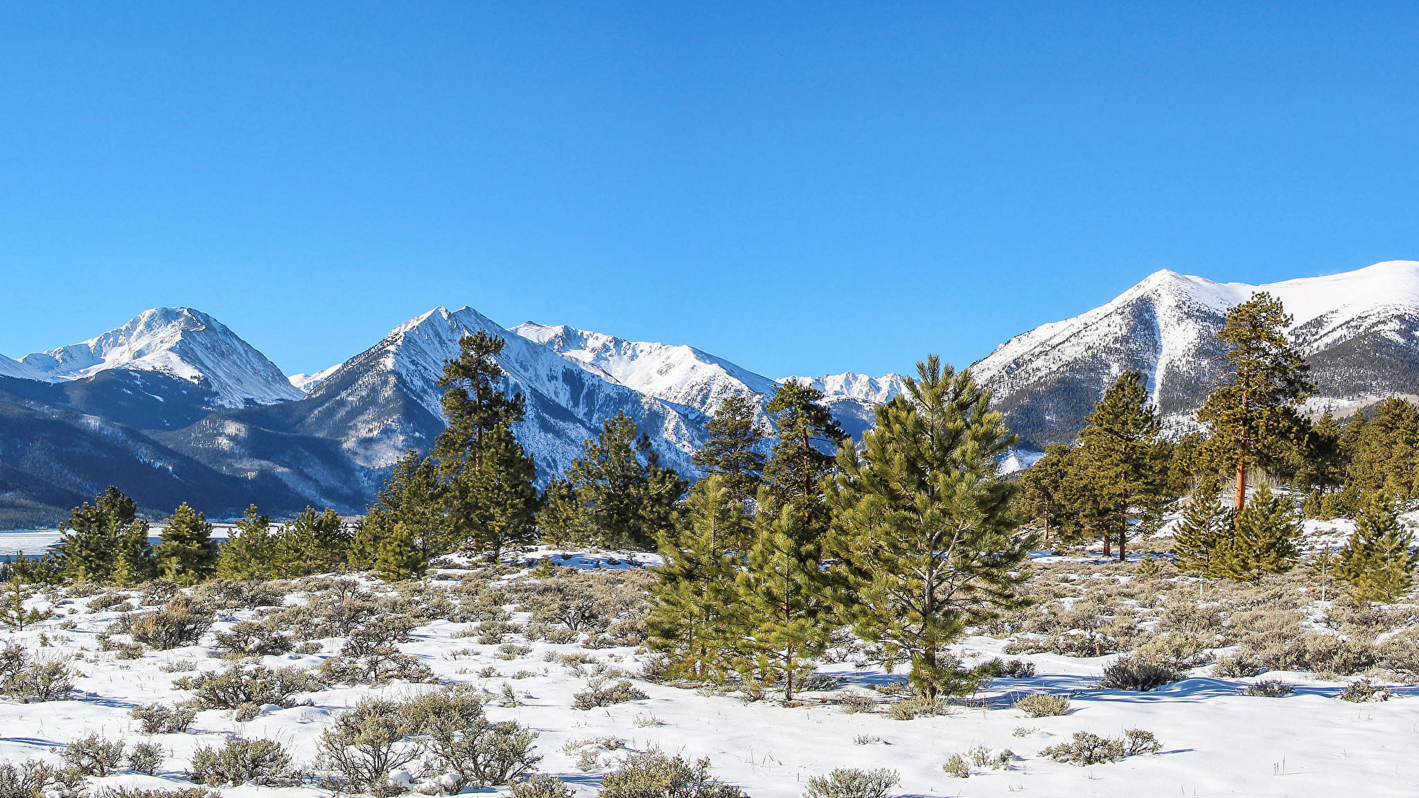 Rocky Mountain National Park, winter, snow, Full HD Desktop Wallpaper