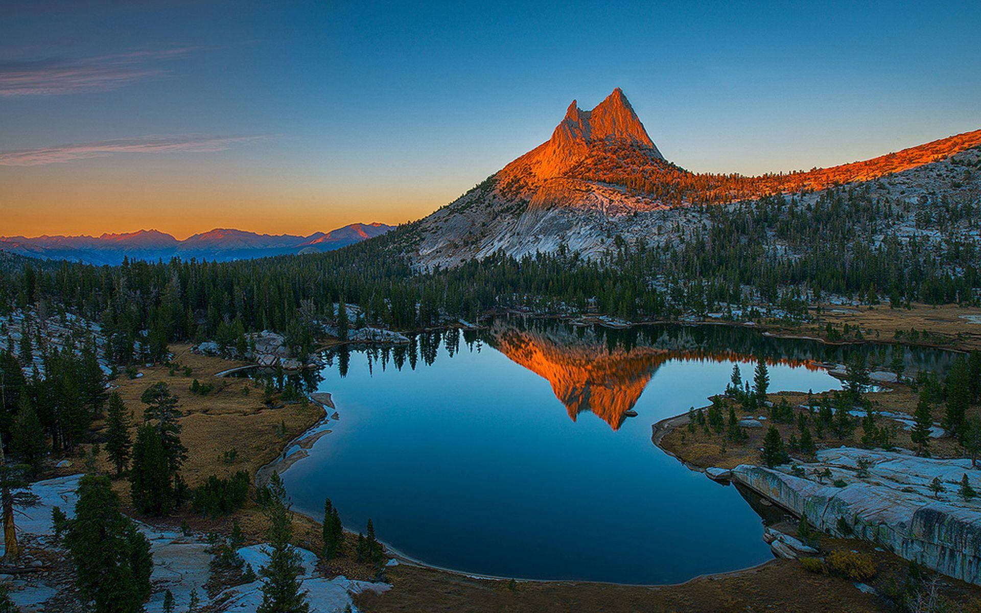 Rocky Mountain National Park, golden sunset, mountain peak, Full HD Desktop Wallpaper