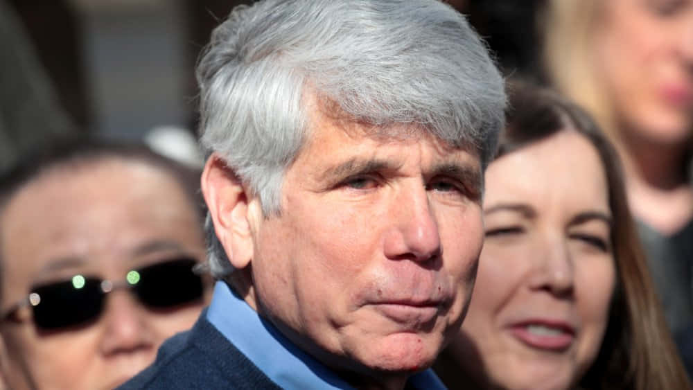Rod Blagojevich, gray hair, blue shirt, SD Desktop Wallpaper