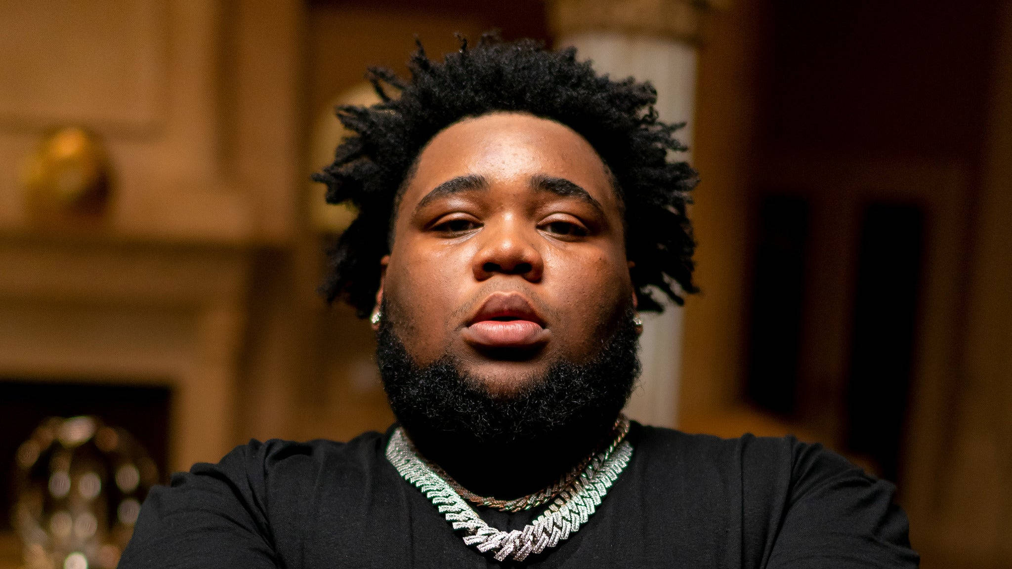 Rod Wave, full beard, afro hairstyle, Full HD Desktop Wallpaper